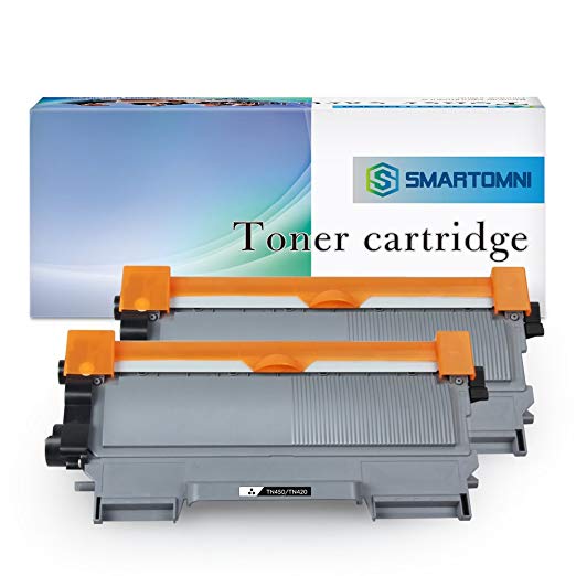 S SMARTOMNI Compatible Brother TN420 TN450 Toner Cartridge Replacement for use with Brother MFC-7360N MFC-7860DW Brother HL-2240 HL-2270DW HL-2280DW Brother IntelliFax 2840,High Yield,2 Pack