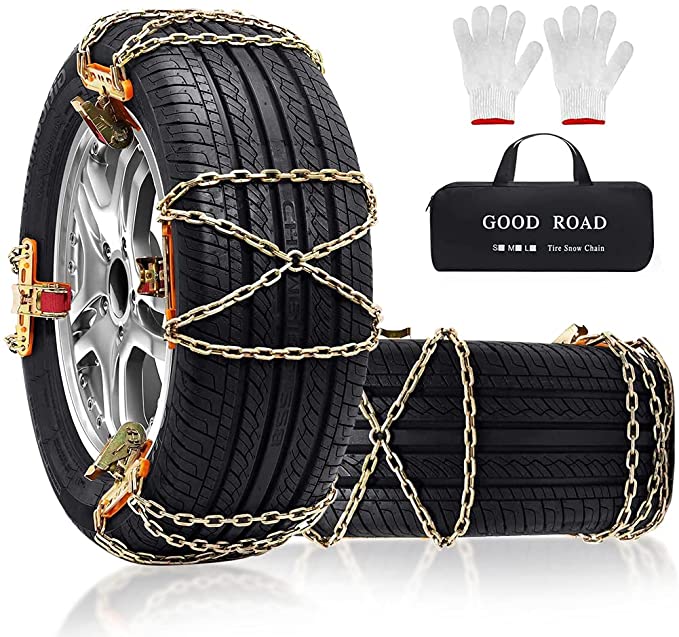 Snow Chains 8 Pcs Snow Tire Chains Security Chain Snow Cables Snow Chains for Cars Passenger SUV Trucks Pickups - 215 225 235 245 255 265 405060 and More