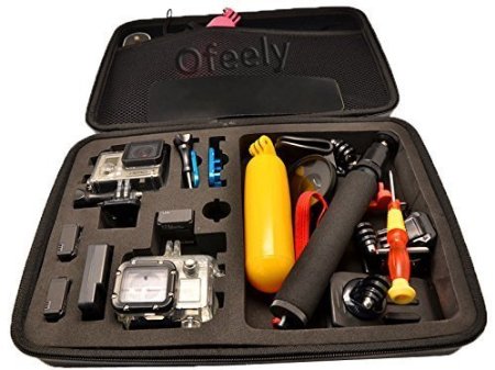 Ofeely Shockproof Waterproof Hard Case Box Bag For GoPro HD Hero4/3 /3/2 (Black-large)