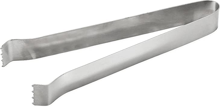 True Ice Tongs, Stainless Steel Ice Tongs for Cocktails, Bar Tools, Dishwasher Safe Serving Tools, 6 Inch Metal Tongs, Set of 1