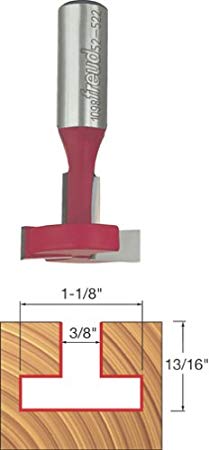 Freud 1-1/8" (Dia.) T-Slotting Cutter Bit with 1/2" Shank (52-522)