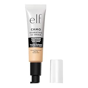 e.l.f. Hydrating Camo CC Cream, SPF 30, Color Correcting Full Coverage Foundation For A Dewy Finish, Vegan & Cruelty-Free, Fair 125 C