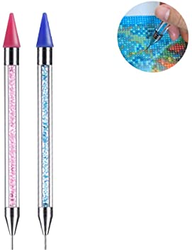 2 Pcs Diamond Painting Tools Self-Stick Drill Pen, Specialty Design for 5D DIY Painting with Diamonds Accessories Kits for Adults Relieve Hands Fatigue