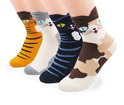 V28® Women's Cute Socks with Owls Pandas Tigers Foxes Various Pattern Mixed Colors