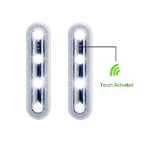 Elecrainbow Battery Operated 4-led Touch Light for Closet Cabinet Stairs Bar Sheds Attics Garages Car Storage Room - Cold White Light Cold White Set of 2