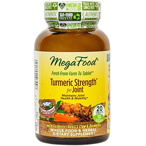 MegaFood - Turmeric Strength for Joint, Supports Joint Health & Mobility, 20 Tablets (FFP)