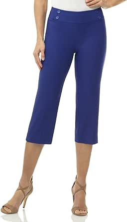 Rekucci Women's Ease into Comfort Capri with Button Detail