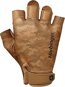 Harbinger Pro Gloves 2.0 for Weightlifting, Training, Fitness, and Gym Workouts - Men's Tan Camo X-Large