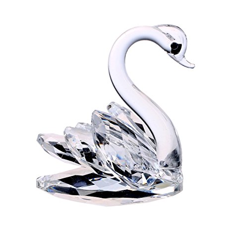 H&D Sparkle Crystal Swan Figurine Collection Paperweight Table Centerpiece Ornament