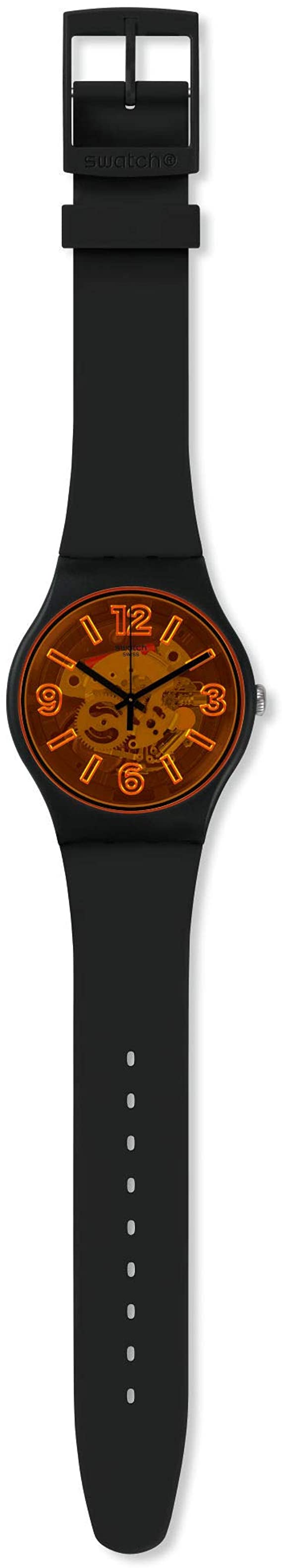 Swatch 1907 BAU Quartz Silicone Strap, Black, 20 Casual Watch (Model: SUOB164)