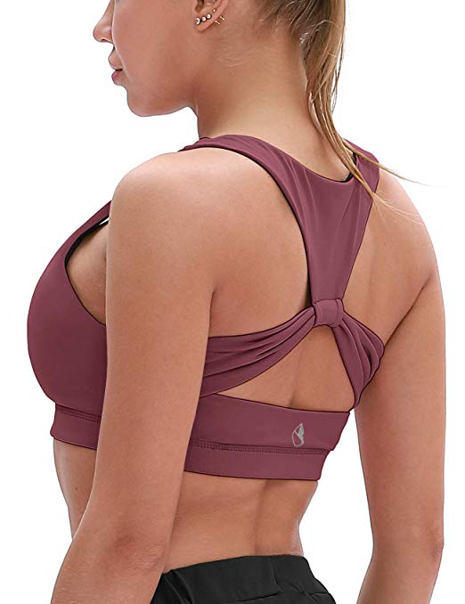 icyzone Workout Sports Bras for Women - Fitness Athletic Exercise Running Bra Yoga Tops