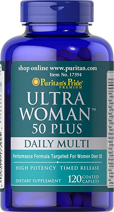 Puritan's Pride Ultra Woman 50 Plus Multi-Vitamin-120 Coated Caplets