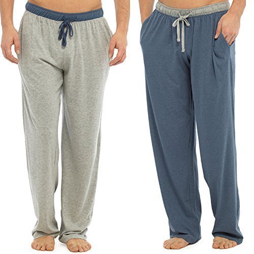 2 Pack Mens Plain Pyjama Lounge Bottoms Pants With Lounge Socks