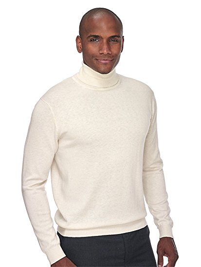 Paul Fredrick Men's Silk, Cotton, \ Cashmere Turtleneck Sweater