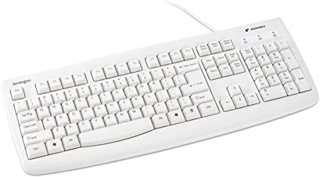 Kensington Pro Fit USB Washable Keyboard, White (K64406US)