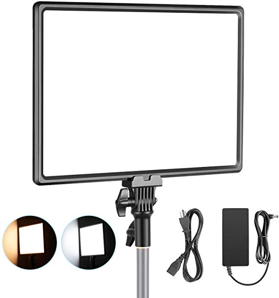 Neewer Super Slim LED Video Light Soft Lighting 40W 3200K-5600K CRI95  Dimmable LED Panel with LCD Display, Camera Camcorder Photo Light Compatible with Sony NP-F Series Battery (Battery Not Included)