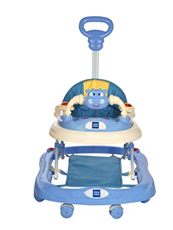 Mee Mee Baby Walker with Adjustable Height and Push Handle Bar (Blue)