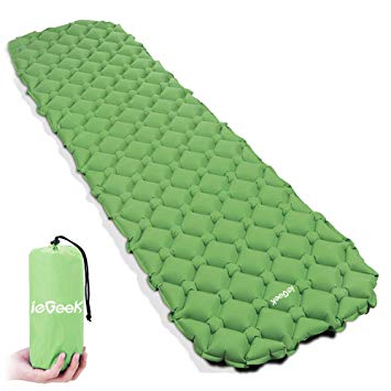 ieGeek Sleeping Pad, Inflatable Camping Mat Lightweight Compact Air Pad Waterproof Sleeping Mat Backpacking/Travel/Hiking - XL Size Portable Mattress Packing Bag Comfortable Air Cells