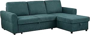 Coaster Samantha Sleeper Sectional, Teal Blue