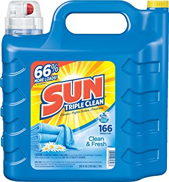 Sun Ultra Liquid Laundry Detergent, Clean and Fresh, 250 Ounces, 166 Loads