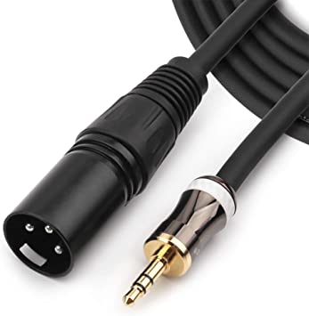 MOBOREST 3.5mm 1/8" Inch TRS Stereo To XLR Male Interconnect Audio Cable, for professional recording studios, live performances, schools, churche, public speaking, parties audio setup(3M-10FT)