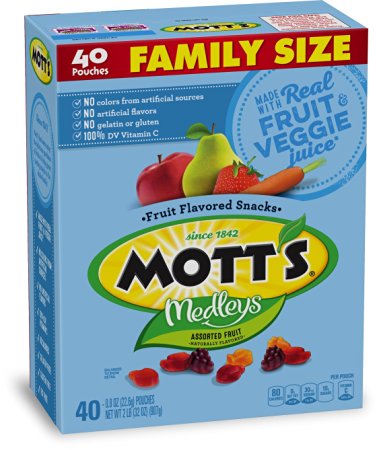 Mott's Medleys Fruit Flavored Snacks, Assorted, 32 Ounce (40 Pouches)