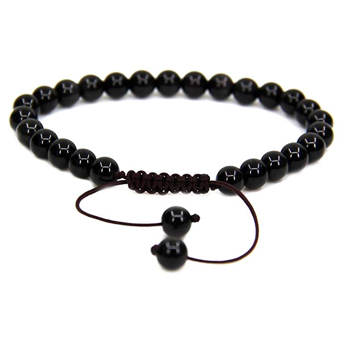 Handmade Gemstone 6mm Round Beads Adjustable Braided Macrame Tassels Chakra Reiki Bracelets 7-9 inch Unisex
