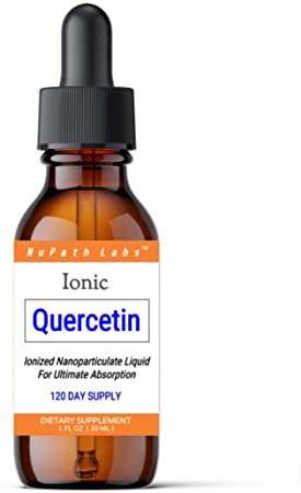 Ionic Quercetin Sublingual Liquid (Glass Bottle) 120 Day (3,000 mcg Equivalent to 1,000 mg Oral Dose) Sublingual Application for Maximum Absorption