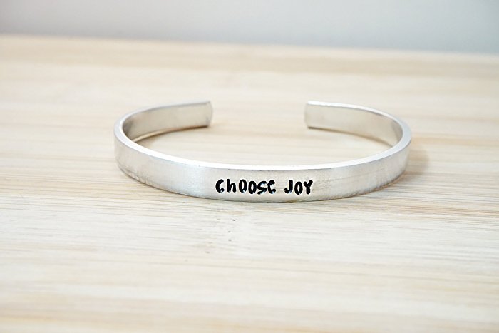 Choose Joy Hand Stamped Cuff Bracelet