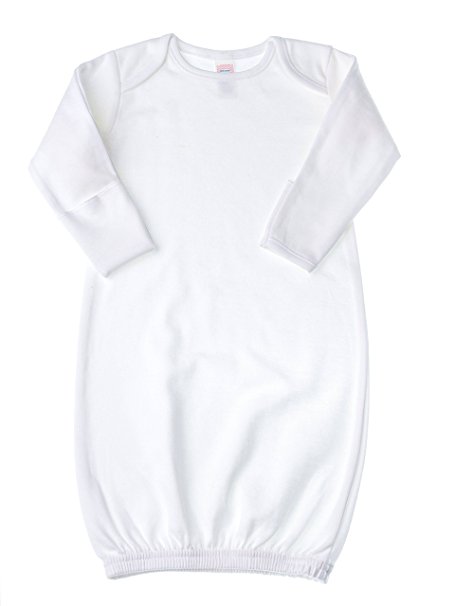 Baby Jay Baby-Kimono Sleeper Gown Newborn White