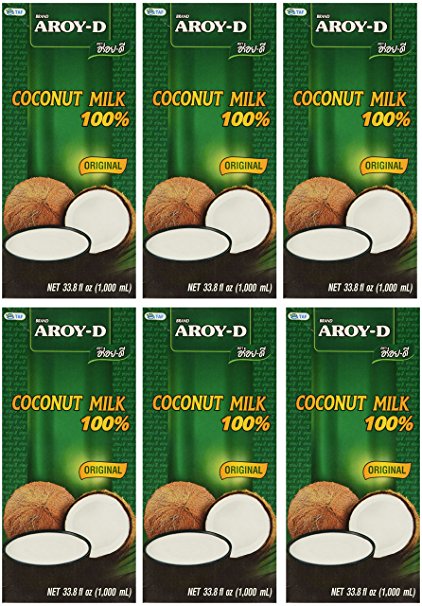 Aroy-D 100% Coconut Milk - 33.8 oz packages (6-pack)