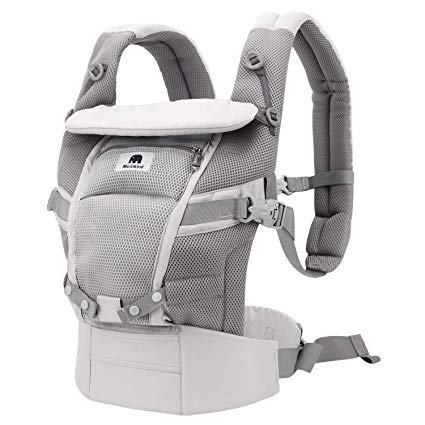 Baby Carrier, Meinkind Infant to Toddler Baby Carrier Newborn Baby Carrier, 4-in-1 Baby Carrier 360 All Position with Breathable Mesh Ergonomic Extra-Padded Shoulder Straps Zipper Storage Pocket
