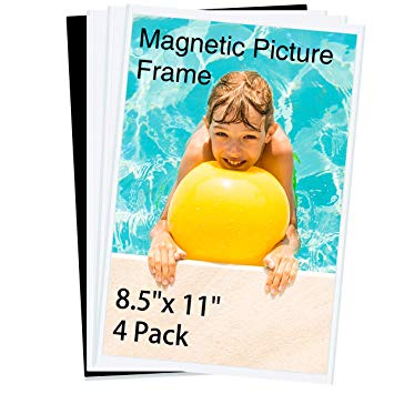 HIIMIEI Magnetic Photo Frames for Refrigerator 8.5x11, 4 Pack Fridge Magnets Picture Frame Photo Pocket,Perfect for Displaying Frames,Children Artworks and Schedules