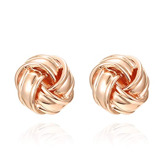 PAVOI 14K Gold Plated Sterling Silver Post Love Knot Stud Earrings | Hypoallergenic & Nickel free Jewelry for Sensitive Ears