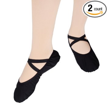 KUKOME-SHOP Canvas Ballet Shoe Girls' Ballet Flat Split Sole Different Sizes for Children and Adults