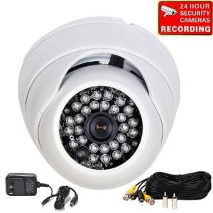 VideoSecu 700TVL Day Night IR CCTV Wide Angle Home Surveillance Security Camera Built-in 1/3" SONY Effio CCD Vandal Proof Outdoor 3.6mm Lens with Power Supply and Camera Extension Cable CBE