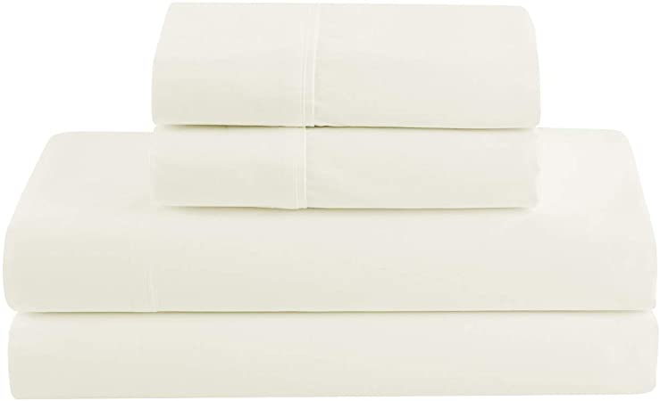 400 Thread Count Premium Cotton Sheet Set - Extremely Soft, Durable Weave, Reinforced Elastic Corners - King, Cream