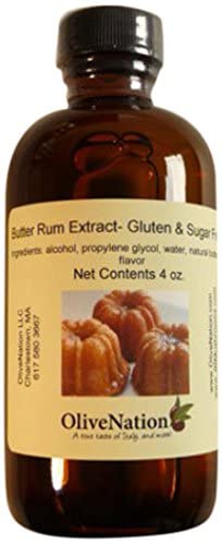 OliveNation Butter Rum Flavoring, Buttered Rum Extract for Baking, Beverages, Sauces, Non-GMO, Gluten Free, Kosher, Vegan - 4 Ounces