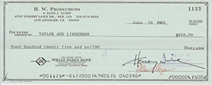 HENRY WINKLER (Happy Days) signed bank check