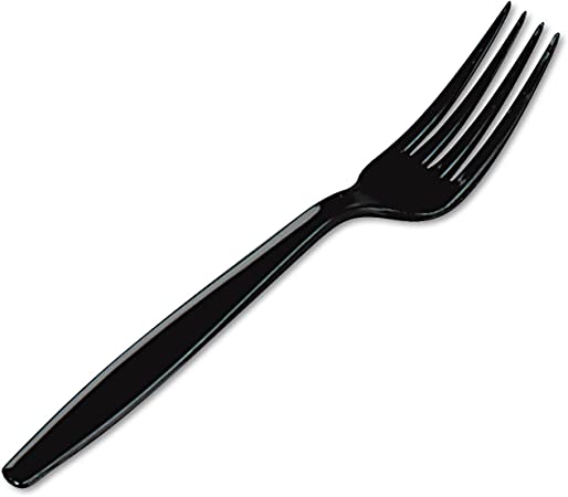 Dixie Ultra FH517 Plastic Cutlery, Heavyweight Forks, Black, 1000/Carton