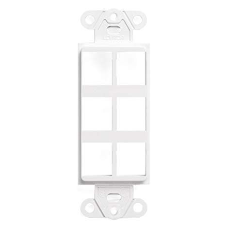 Leviton 41646-W QuickPort Decora Insert, 6-Port, White