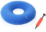 Dr Fredericks Original Donut Cushion - 15 Inflatable Ring Cushion - Hemorrhoid Treatment Bed Sores Coccyx and Tailbone Pain Pilonidal Cyst Perineal Pain Child Birth Prostatitis etc - Blue