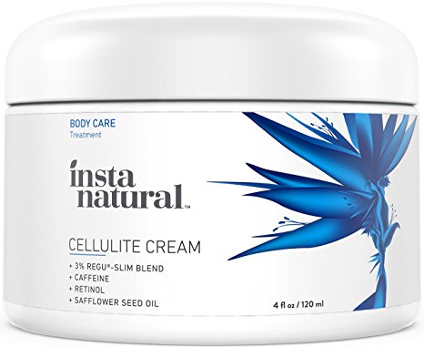 InstaNatural Cellulite Cream - With Caffeine and Retinol - Firming Lotion and Dimple Remover for Legs, Arms, Stomach, Buttocks and More - No Wrap Needed - With Jojoba Oil and Vitamin E - 4 OZ (Packaging May Vary)