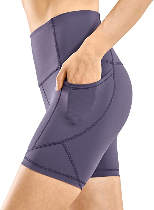 CRZ YOGA Women's Biker Shorts Workout for Women Naked Feeling Athletic Yoga Shorts Tights with Side Pockets-5 Inches