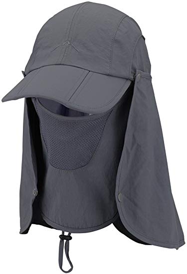 Lenikis UPF50  Sun Protection Baseball Cap with Detachable Flap