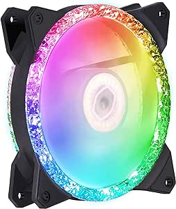 Cooler Master MasterFan MF120 Prismatic - Ventola per Case 120 mm, Illuminazione RGB Indirizzabile a Triplo Anello, Effetto Cristallo, Raffreddamento Silenzioso - Piena Compatibilità