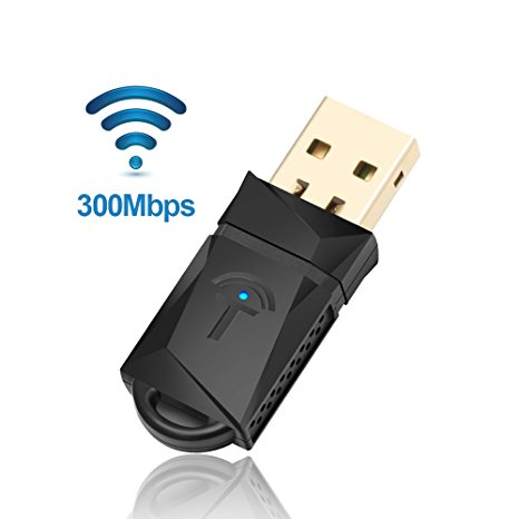 Rocketek 300Mbps Wireless Network Lan Card Adapter, 802.11 n/g/b WiFi USB Dongle for Windows PC 10/8.1/8/7/XP/Vista/MAC OS X