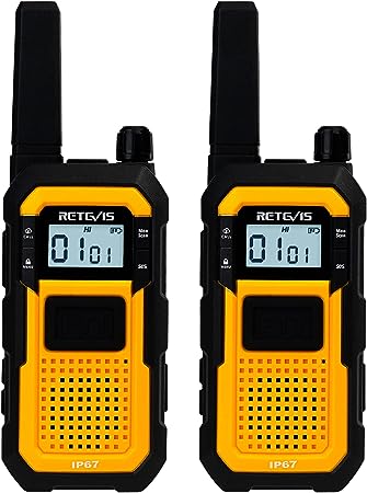 Retevis RB48 Waterproof Walkie Talkies,Heavy Duty Two Way Radio,Shock-Resistant,Vibration Call,USB-C,SOS,2000mAh,NOAA,2 Way Radio for Outdoor (2 Pack)