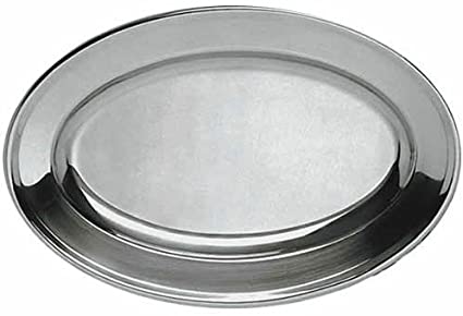Oval Material Stainless Steel Platters - 21-3/4" x 14-1/2"