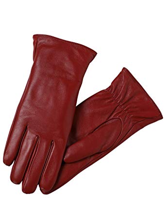 Super-soft Leather Winter Gloves for Women Full-Hand Touchscreen Warm 100% Cashmere Lined Perfect Appearance